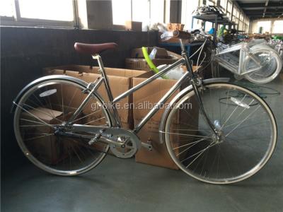 China Lady Road Bike Inner 3 Speed Chrome Frame City Bicycle with Steel Fork Material 11KGS for sale