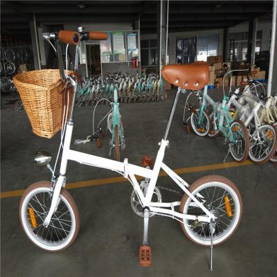 China 16*1.75 Tire Width Foldable Bike Adult Unisex Vintage Style Cycling Fold Up Bicycle for sale