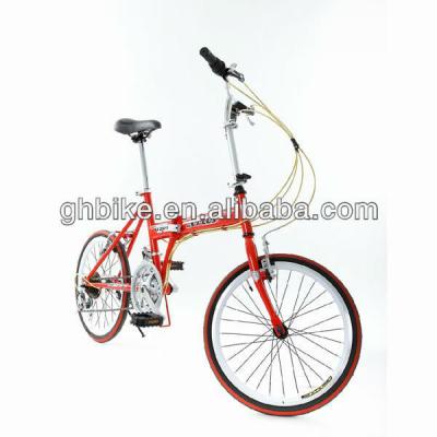 China CPSC Certificate 20 Inch Red Color Folding Frame Foldable Bicycle with 26*2.125 Tires for sale