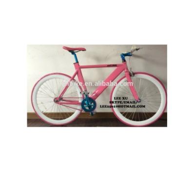 China Lightweight Aluminium Fixed Gear Bike 2020 Pink 700C for Easy and Fun Riding for sale