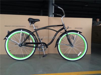 Китай Зелёный алюминиевый канат 26 дюймовый Schwinn Beach Cruiser Bike для мужчин Вага 18 кг продается