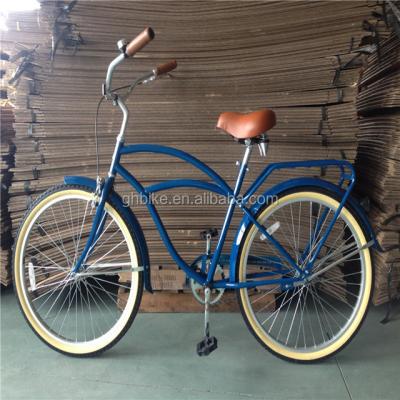 China 26 Inch Men's Beach Cruiser Bike with Rear Carrier and Single Speed Hard Frame Steel for sale