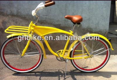 China 2017 Single Speed Beach Cruiser Bike with Front Rack and Lightweight Aluminum Frame for sale