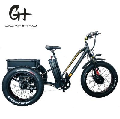 China Max Speed 50km/h 8Fun 750W Front Motor 4.0 Fat Tire Cargo Electric Trike Tricycle 3 Wheels for sale