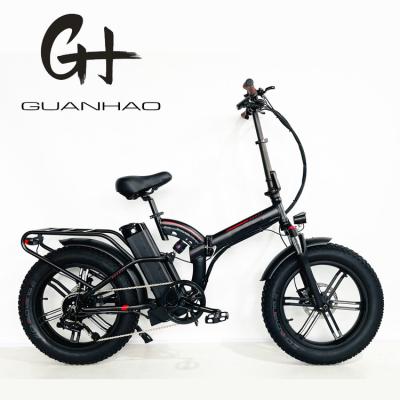 China Alloy Crank 7 Speed Gears Fat Tire Folding Ebike with 21A Lithium Battery and 750W Motor for sale