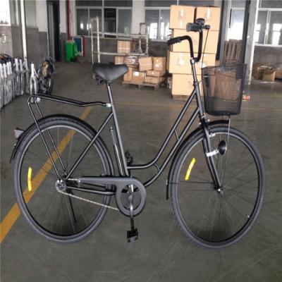 China Affordable Black Color Single Speed 26 inch 28 inch Ladies City Bike with Steel Frame for sale