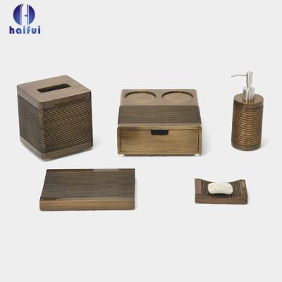 China 5 Star Hotel Bathroom Accessory Set Marble Eco-friendly Sustainable Resin Set Home Hotel Bathroom Accessories for sale