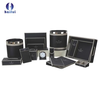 China Durable Faux PU Leather Product Set in Hotel Room and Home Accessories for Luxury Hotel Guest Room for sale