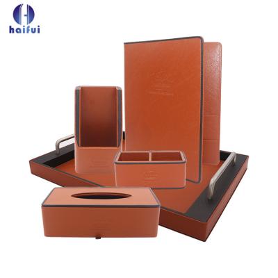 China Hotel Room Accessories Good Quality Hotel Room Accessories Leather Product Set Accept Customized Design for sale