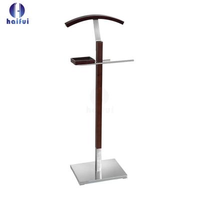 China Modern Coat Rack Holder Material Cloth Hanger Rack Stainless Steel And Wood Silver And Brown Cardboard Modern 10pcs L480*W320*H1290 Mm Brown for sale