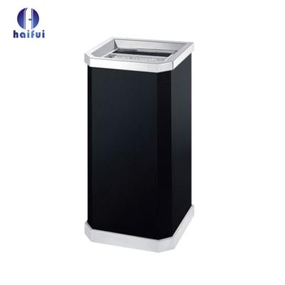 China Durable Stainless Steel Ashtray Trash Can Top Open Waste Bin And Rubbish Bin For Hotel And Restaurant Lobby Use for sale