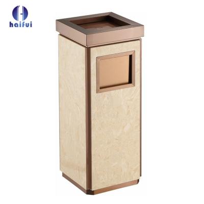 China Sustainable Luxury Hotel Marble Ashtray Trash Can Lobby Natural Marble Waste Bin for sale