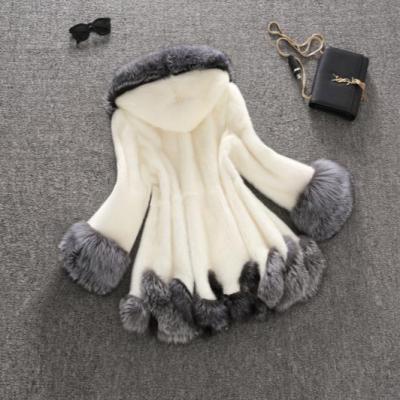 China 2021 Viable The New Fur Winter Wear Large Size Imitation Coat Female Thin Mink Fur Coat Hooded Fur for sale