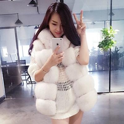 China The new autumn and winter breathable fox fur vest in the long section of the artificial fur vest women invest the fur woman for sale