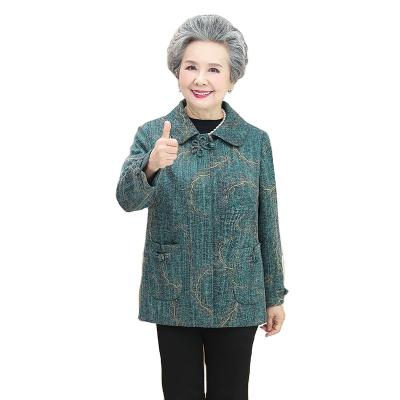 China Anti-wrinkle Autumn Winter Suit Coat Mom Shorts Granny Top Women's Casual Wool Jacket for sale