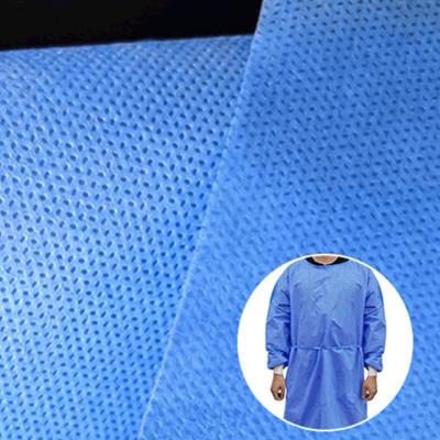 China 100% pp polypropylene nonwoven fabric gsm 70 ss medical grade waterproof sms blue hydrophobic spunbond for sale