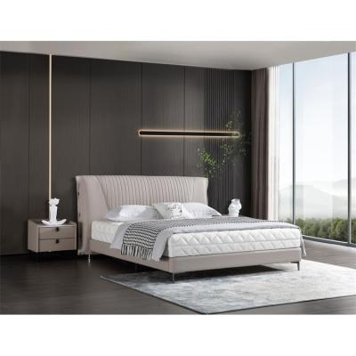 China Adjustable Single Bedroom Furniture Modern King Queen Size (Other) Custom Line Upholstered High Headboard Bed for sale