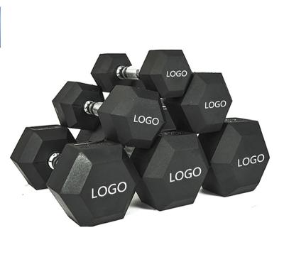 China New Universal Custom Rubber Dumbbell Hex Dumbbell Color And Logo Home Gym Equipment Steel Hex Set For Home Exercise for sale