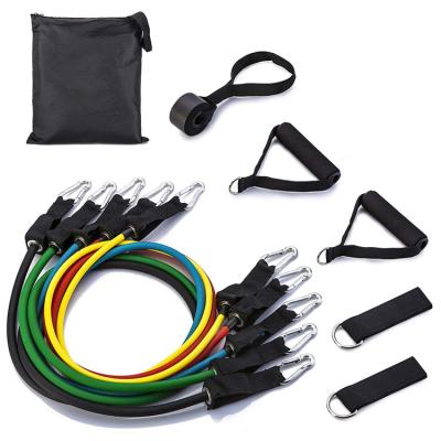 China Quality Warranty Durable Stylish Exercises Soft Flame 11pcs Resistance Tube Band Set for sale