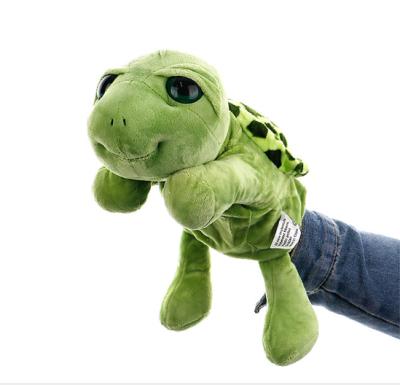 China 25cm Plush Toy Turtle Mouth Hand Puppet Cartoon Stuffed Toy / Open Movable Stage Turtle Performance Plush Hand Puppet Toy for sale