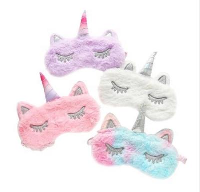 China Unicorn Eye Mask Variety Sleep Plush Free Sample Plush Eye Shade Cover Visor Mask Suitable For Home Travel Plush Gift for sale