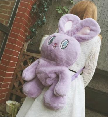 China Large Velvet Gift Animal Backpack 75cm / Very Soft Three-color Classic Cartoon Rabbit Tall Bag Blanket for sale