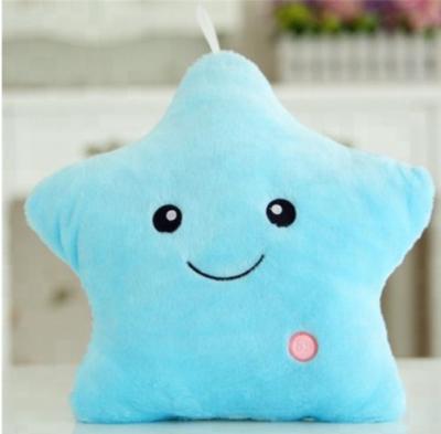 China Free Sample Colorful Star Shape LED Light Stuffed Plush Pillow Pillow With Light Flashing For Kids Gift for sale