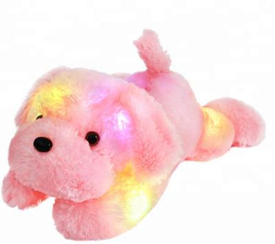 China 2021 colorful gift/free sample plush covering hotsale grow led dog animal toy cute promotion led dog plush pillow toy for sale