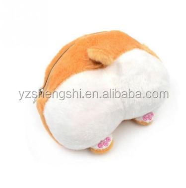 China Free Sample Gift/Cover Cute Funny Dog 3D Zipper Soft Plush Coin Purse Kids Wallet Women Money Mini Bag Gift for sale