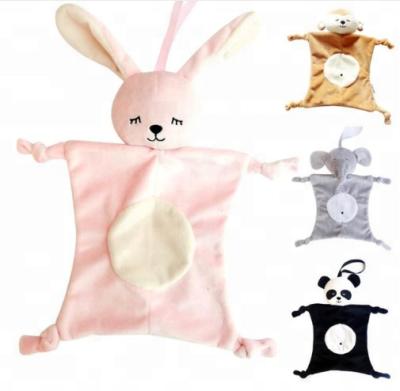 China Free Sample Plush Panda Security Blanket /Rabbit Baby Soft Blanket Soothing Towel for sale