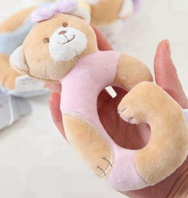 China Free Sample 2 Pcs Blanket Infant Gift / Happy Color Bear Plush Jingle Ring Hand Bell Baby Toys for sale