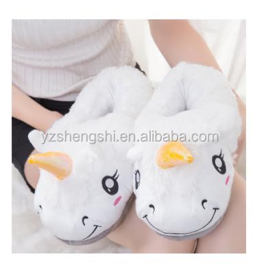 China Gift/Unicorn Cover Heatable Slippers With Buckwheat Plush Toys Treating Custom Makers Luminous Unicorn Slippers for sale