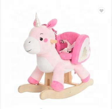 China Hot Selling Stuffed Plush Unicorn Rocking Toy For Kids/Riding on Unicorn Swing Toy for Children Play for sale