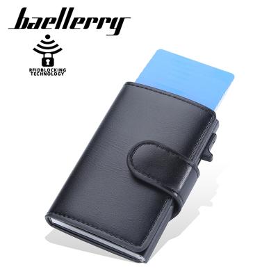 China New RFID Men's Wallets Brand RFID Simple Men's Automatic Wallet High Quality Card Holder Short Thin Male Purse for sale