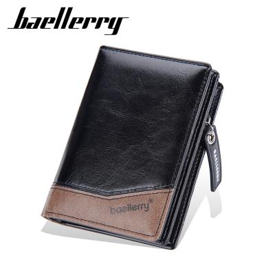 China Baellerry Others New PU Men Wallets Wallet Card Holder Coin Pocket Male High Quality Leather Zipper Men Retro Purses for sale