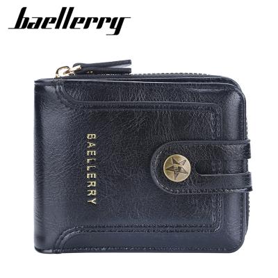 China Other Baellerry New Men's Short Wallets Name Engraved Brand Card Holder Male Purse PU Leather Luxury Men's Wallet for sale