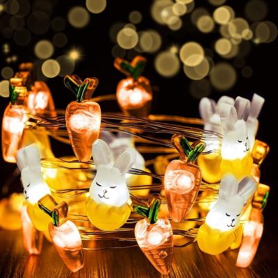 China String Light House Easter 10ft 30 Led Easter Lights Carrot Battery 8 Modes Remote Control Outdoor Bulbs For Home Decorative Lighting for sale