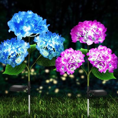 China Outdoor Flower Power Supply Garden Decoration-Hydrangea Flower Power Supply Waterproof Solar Led Column Garden Spot Light Lights for sale