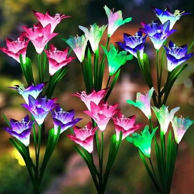 China Garden outdoor garden is decorated with waterproof lilies and discolored street led light parts Newdesign smart solar street light for sale