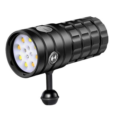 China 25000Lumens led camping underwater 100m waterproof photography camera video tactical diving light flashlight led light diving flashlight for sale