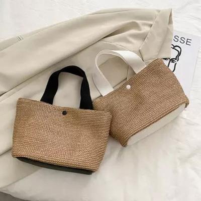 China Hot Sale Fashion Bolsos 2022 De Playa Ladies Fashion Woven Straw Tote Handbags Casual Small Beach Bag For Women for sale