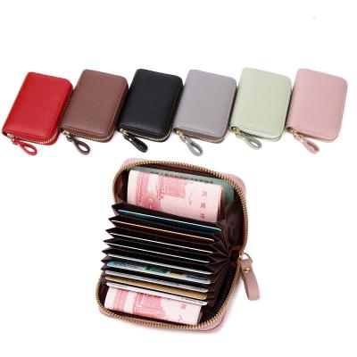 China 2022 Vintage Factory Price PU Money Clip Leather Wallet RFID Blocking Minimalist Wallet For Women Men Wallet Anti-theft Card Holder for sale