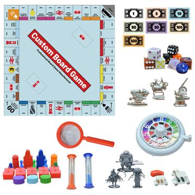 China Paper Custom Design Monopoli Miniature Board Games Manufacturers Plastic Token Supplier for sale