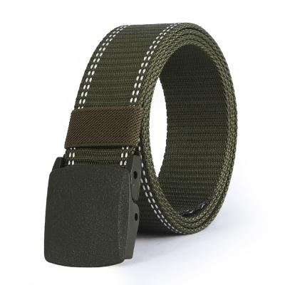 China Famous Men's Plasitc Buckle Brand Quick Release Casual Buckle Belt Black Smooth Nylon Military Tactical Plastic Buckle Belt For Men for sale