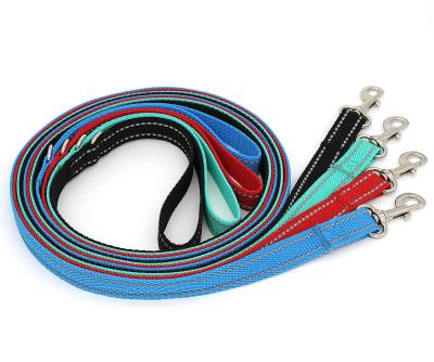 China Reflective Custom Strong Heavy Duty Single Premium Braided Tangle Free Webbing Dog Leash Reflective Nylon for sale