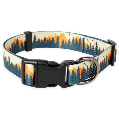 China Reflective Heavy Duty Adjustable Printing Pet Dog Training Collar Nylon Martingale Large Dog Collars for sale