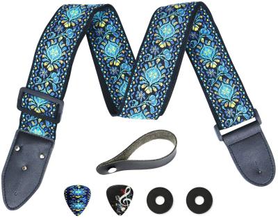 China National Variety Guitar Fancy Embroidery Guitar Strap Bass Electric Guitar Strap Cotton Guitar Parts for sale