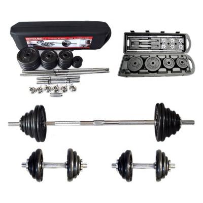 China Factory direct sale 50kg HOME USE chrome paint adjustable baking dumbbell set, for home weightlifting gym weight dmbbell set for sale