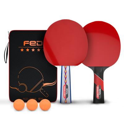 China Fitness Equipment Wholesale Promotional Indoor Racket Ping Pong Pure Wood Portable Table Tennis Racket Set for sale