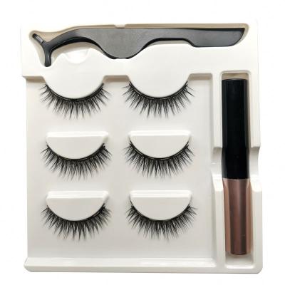 China 2020 New Styles Good Quality 3D Magnet Reusable Powerful Mink Eye Lashes Silk False Magnetic Eyelashes for sale